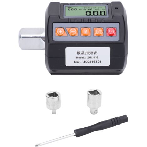 Clé dynamométrique numérique avec adaptateur 13.5-135Nm, affichage digital pour embouts 1/2, 3/8 et 1/4 pouce