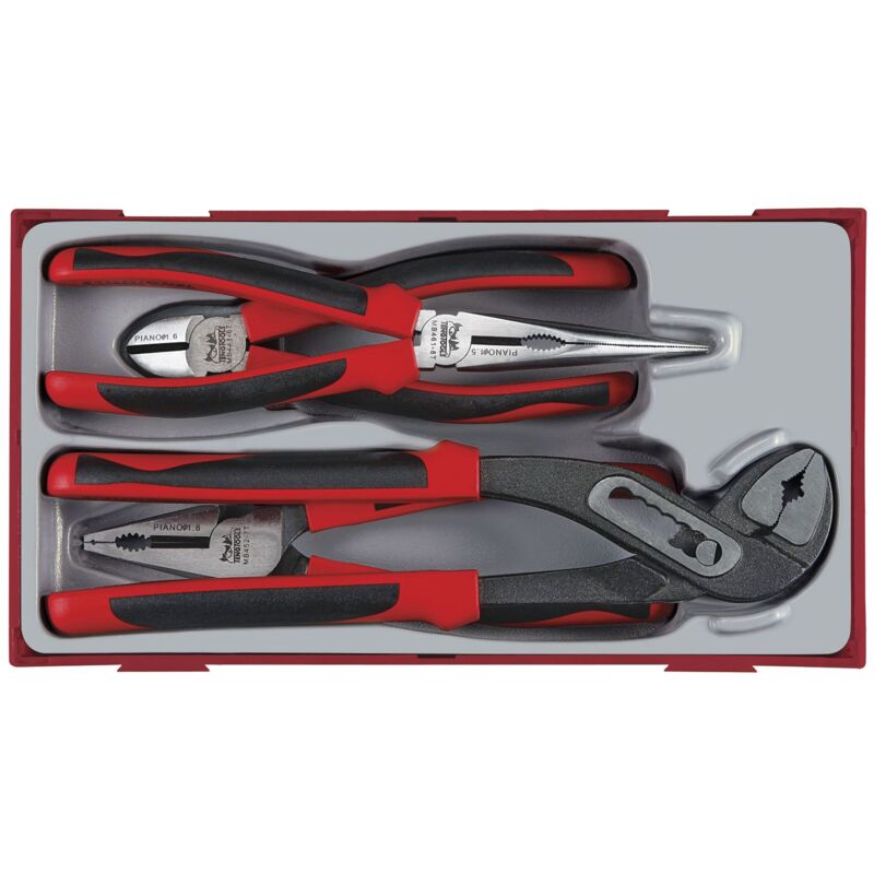 Tengtools - Jeu de pinces poignée en Tpr TT1 tray 4 pièces Teng Tools TT440-T