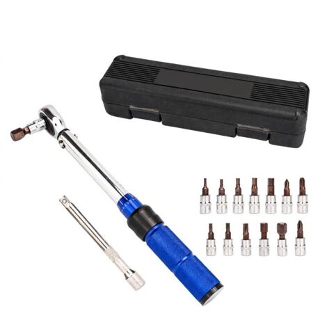 Clé dynamométrique pour vélo (entraînement 1/4 pouce, 2 à 24 Nm), kit d'outils pour vélos de route et VTT
