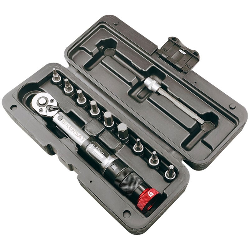 Lifcausal - Clé dynamométrique pour vélo, tournevis 1/4 pouce, clé Allen, jeu de douilles, kit d'outils de réparation et d'entretien de vélo 2-20 Nm