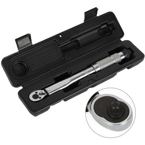 Clé dynamométrique réglable 1/4" 5-25 Nm Outil de réparation à cliquet Clé à cliquet avec étui Neuf