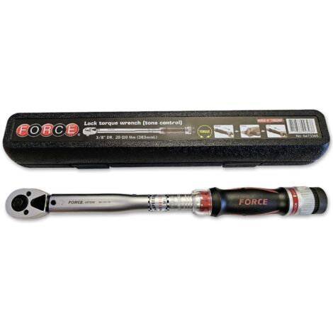 Clé dynamométrique réversible 3/8 – Couple 20-110 Nm – Déclenchement auditif – Longueur 383 mm pour environnements bruyants – Force