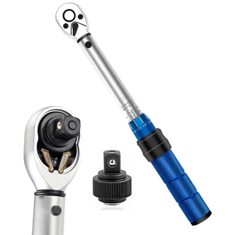 Clé dynamométrique vélo 5-25 Nm, entraînement 1/4' Clef Dynamometrique à clic Petite avec double réglage de direction et 72 dents pour l'entretien du