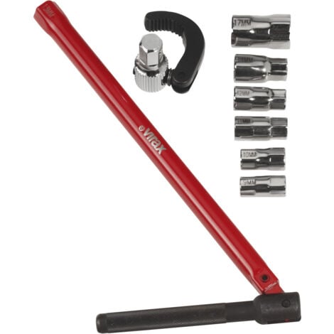 Clé écrou robinet + 7 embouts + mâchoire - 261470 - Virax