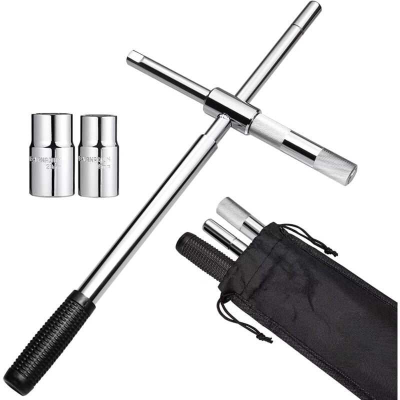 Outils de réparation de voiture, clé croisée, outil de réparation de pneu de voiture à économie de main-d'œuvre avec clé à pneu et douille de clé
