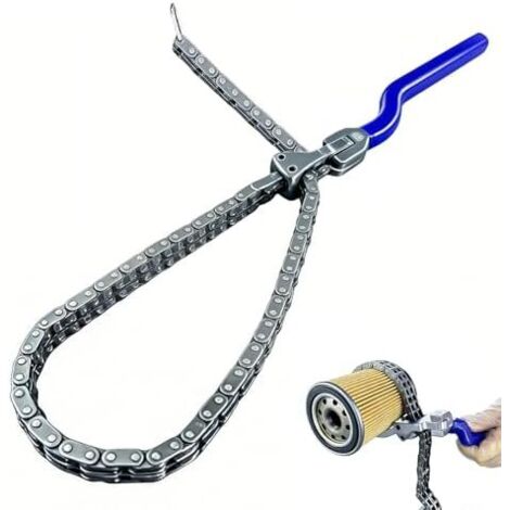 Cle Filtre a Huile, Réglable Avec Chaîne Manche De 23.5 Cm (9,25 Pouces) Compatible Clé à Huile Ø 60 160 Mm Outil Ergonomique pour La Réparation Automobile -