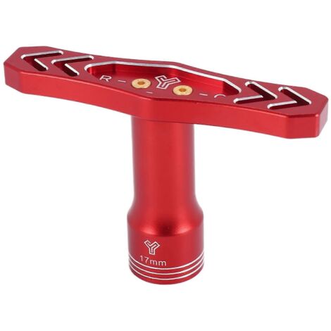 Clé hexagonale de 17 mm pour pneus de voitures RC crawler 1/8 et 1/10 (rouge)