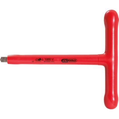 Clé mâle 3/8" poignée en T avec revêtement isolant, 200 mm