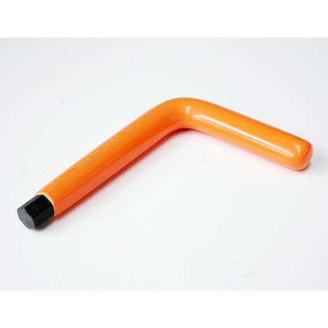 Clé male coudée 6 Pans 12mm isolée 1000V orange pour vis creuses poignée 125mm bras 45mm série courte DERANCOURT