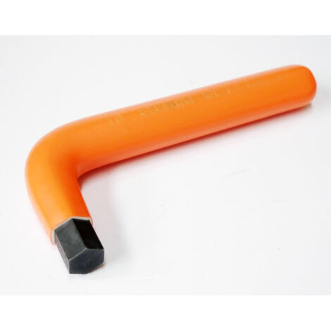 Clé male coudée 6 Pans 16mm isolée 1000V orange pour vis creuses poignée 175mm série courte DERANCOURT
