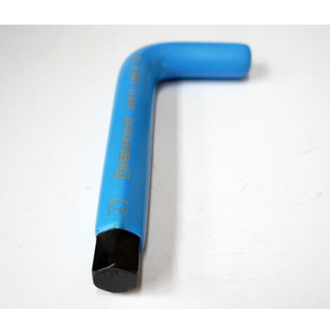 Clé male coudée 6 Pans 17mm isolé 1000V bleue L 85mm l 180mm acier traité pour vis creuses ATEX II DERANCOURT