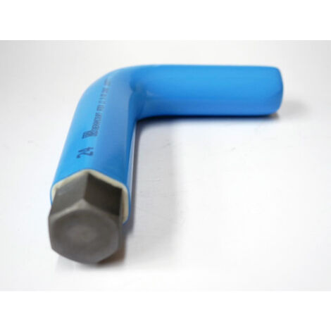 Clé male coudée 6 Pans 24mm isolé 1000V bleue L 120mm l 160mm acier traité pour vis creuses ATEX II DERANCOURT