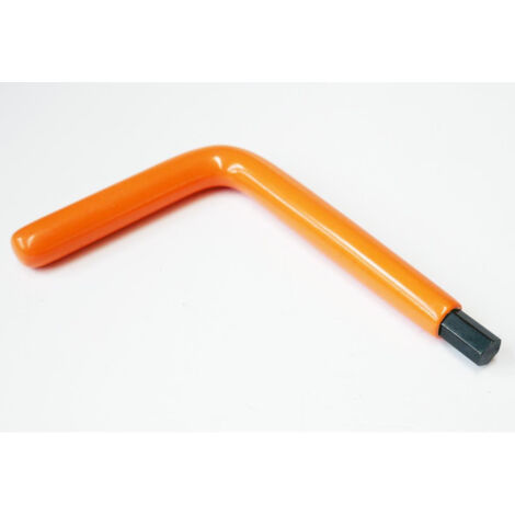 Clé mâle coudée 6 pans 9mm isolée 1000V – Pour vis creuses – Bras 120mm – Poignée 80mm – Orange – Derancourt