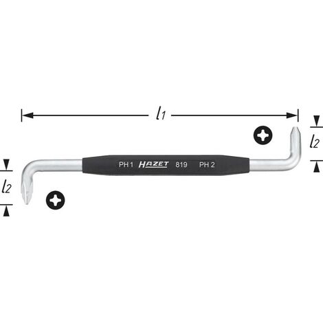 Cle Male Coudee Hazet 819 Ph1 Ph2 Cruciforme Phillips Ph 1 Ph 2 1 Pc