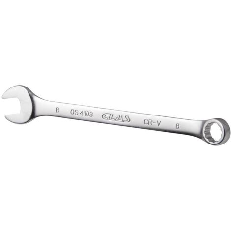 Clé mixte 8mm 12 pans CrV DIN ISO 3113 - OS 4103 - CLAS Equipements