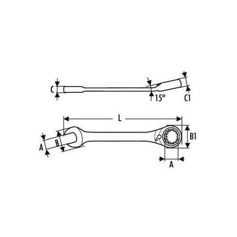 BRITOOL Clé mixte à cliquet EXPERT by Facom 16 mm - E113308