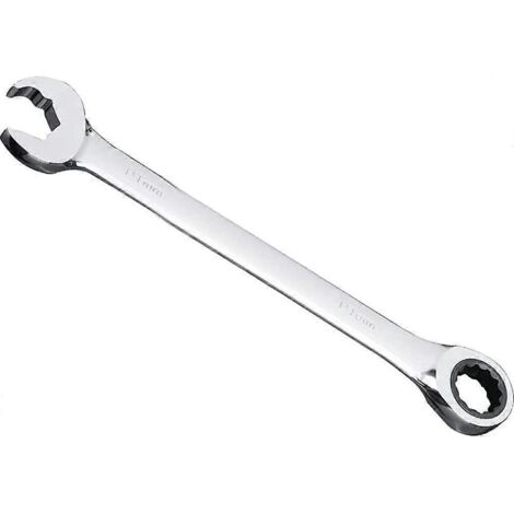 Clé mixte à cliquet à tête droite de 17 mm, argentée