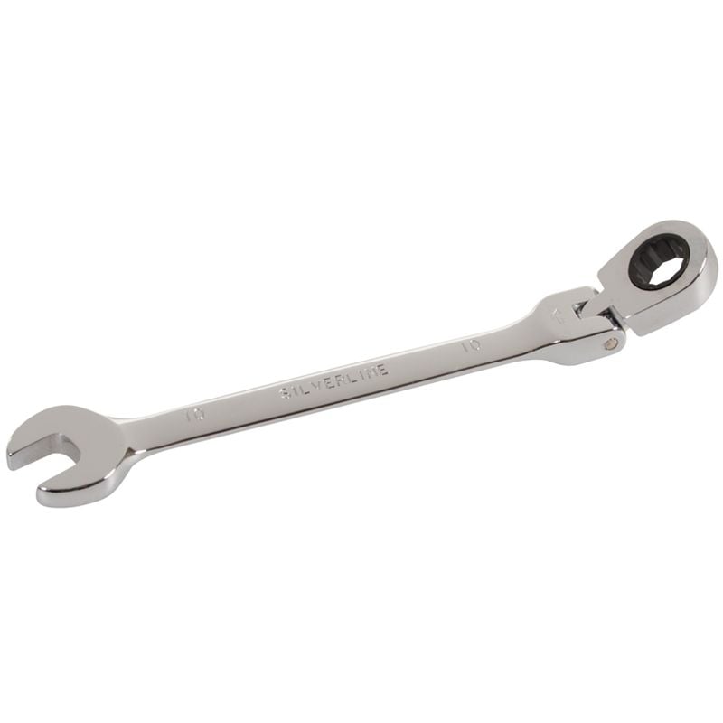 Silverline - clé mixte à cliquet à tête inclinable 10 mm 245074