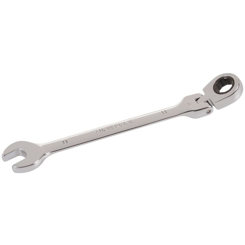 Silverline - clé mixte à cliquet à tête inclinable 11 mm 457016