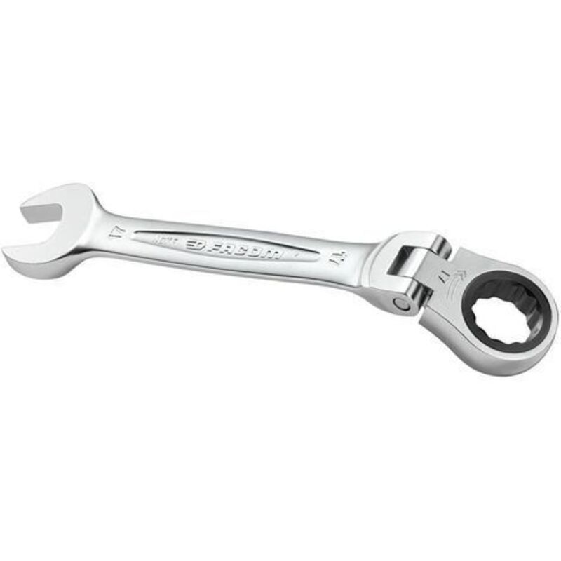 Clé mixte à cliquet articulée métrique diamètre 17mm longueur 191mm Facom 467BF.17