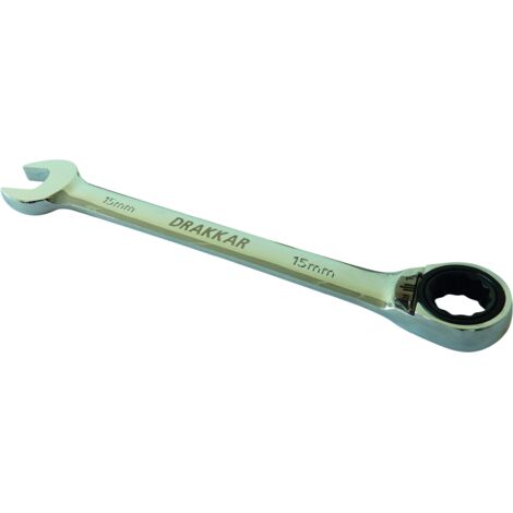 Cle mixte coudee cliquet 10mm 72 dents dt DRAKKAR TOOLS - 12643