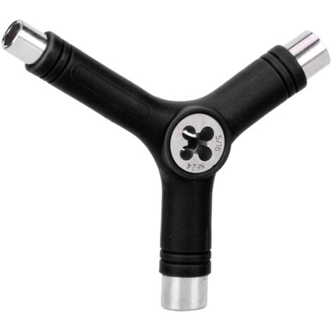 Clé multifonction Y en acier alliage 5 fonctions pour skateboard professionnel - Noir