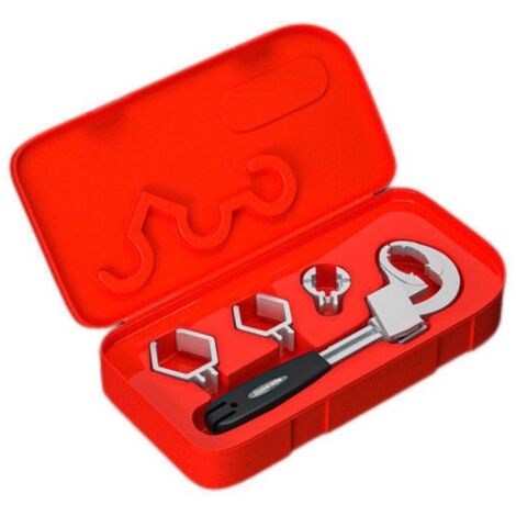 Clé multifonctionnelle pour évier Clé de réparation pour robinetterie de ouverture de 80 mm avec 3 têtes à emboîtement