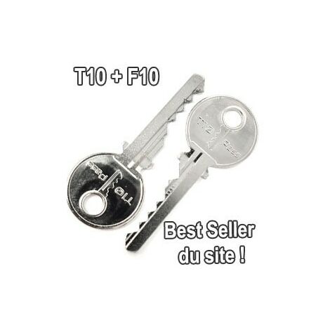 Clé pass PTT T10 et F10 – Usinage laser haute précision – Pour cylindres et serrures – 2 clés en acier