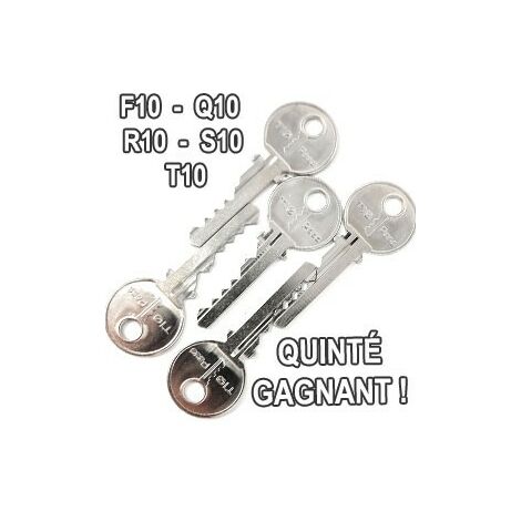 Clé pass PTT T10-PASS – Pack de 5 clés en acier – Usinage laser haute précision – Pour cylindres et serrures
