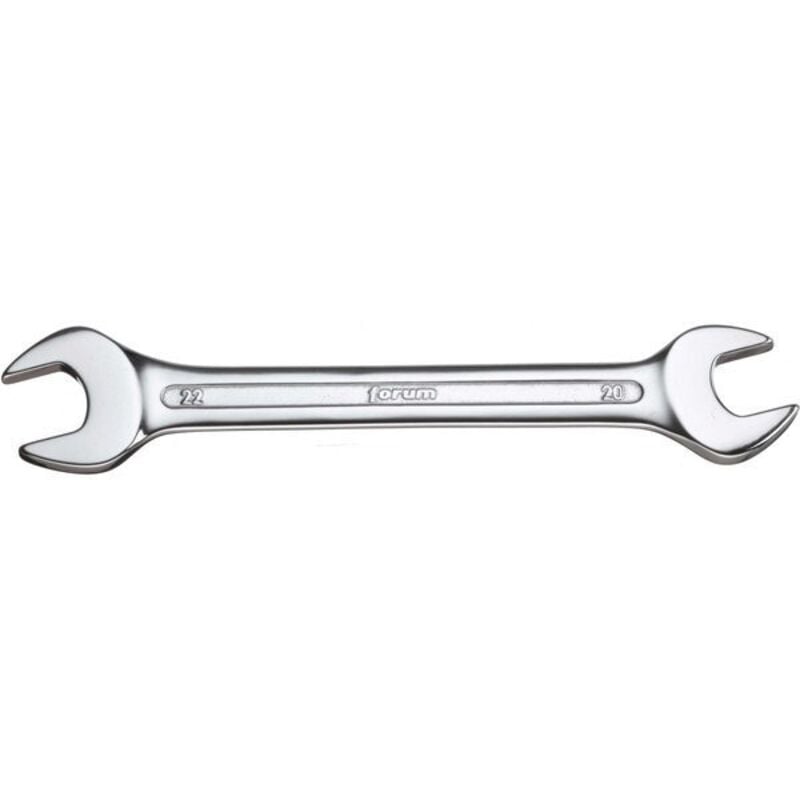 Clé plate double, poli, Cote s/plats : 25 x 28 mm, Long. 279 mm