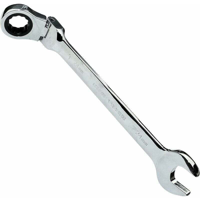 Famille - gabrielle Clé Plate Mixte à Fourche/Classique 24mm - vers Clé à Cliquet à Tête Articulée/Flexible 24mm Anneau/Oeil 12 Pans - Non