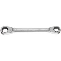 Clé polygonale double à cliquet, Cote s/plats : 18 x 19 mm, Long. 248 mm, Angle de travail 6 °