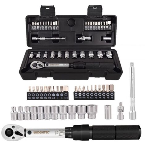 Clé préréglée 2-20nm 1/4, combinaison d'embouts à douille 35 en 1, ensembles ménagers, Kit d'outils utilitaires polyvalents, boîte à outils, réparation de vélo à main