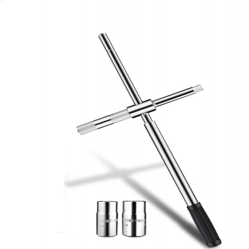 Longziming - Clé Roue Voiture en cr-v, Croix Roue Voiture avec Duplex Prises (4 Tailles) 17 mm / 19 mm & 21 mm / 23mm pour Assemblage et Démontage de