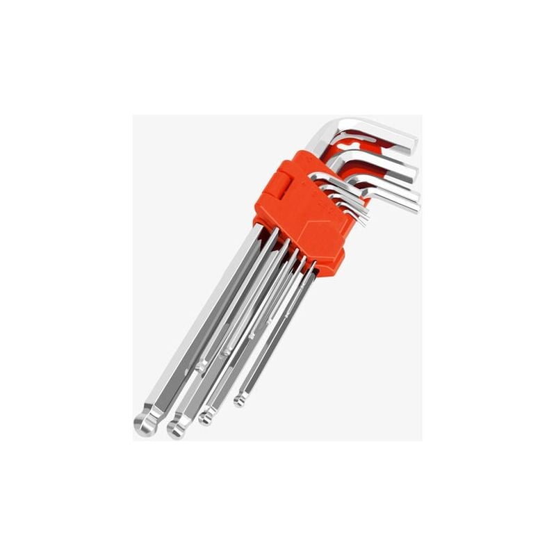 SNQ - Clé Torx, Jeu de 9 Clé Hexagonale Clé Allen Manche Long Outil de Réparation de Couple de Torsion Etoile Inviolable avec Support de