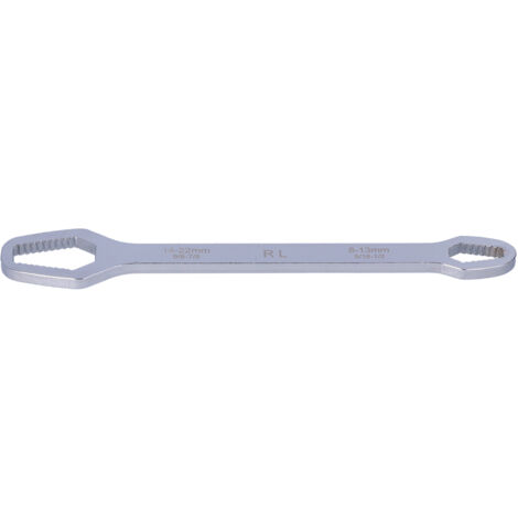 Clé universelle auto-serrante 8-22mm double embout haute résistance argentée