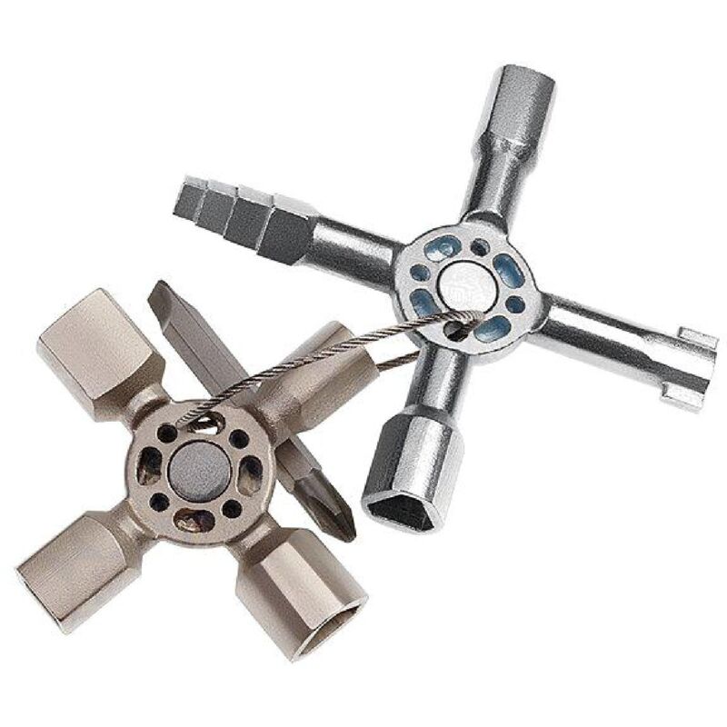 Cle universelle en croix 92mm compatible avec toutes les armoires et systemes de fermeture standards