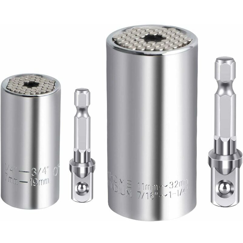 Clé universelle jeu de douille manchon 7-19mm 11-32mm perceuse douille clé magique Multi outils à main Clé à douille universelle Gator Grip