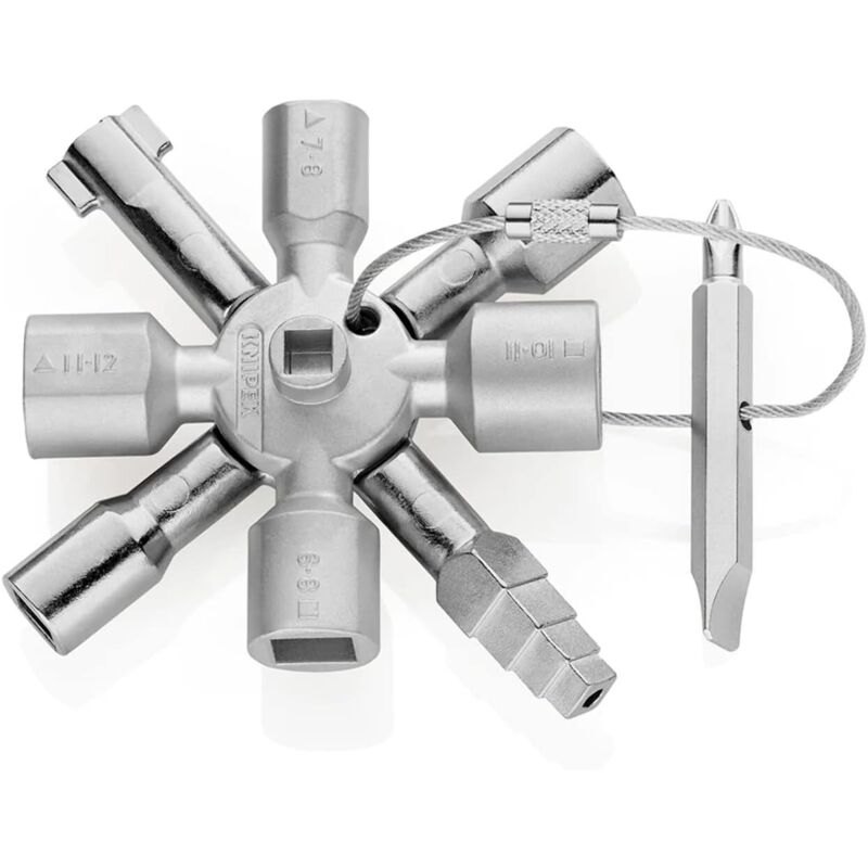 Clé universelle pour armoires de commande, tous systèmes de fermeture usuels, 10 profilés, clé universelle