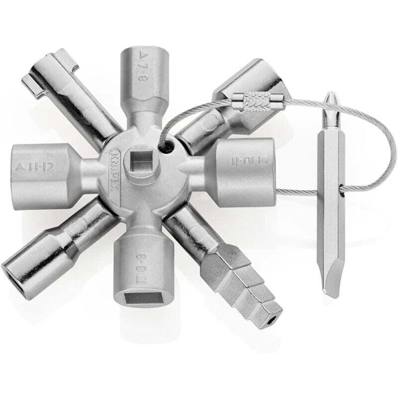 Clé universelle pour armoires de commande, tous systèmes de fermeture usuels, 10 profilés, clé universelle