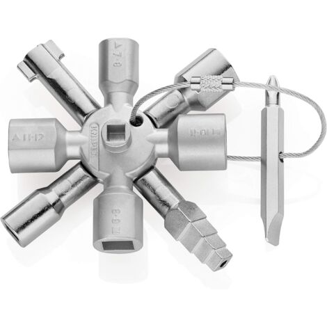 Clé universelle pour armoires électriques, compatible avec toutes les armoires et serrures standard.