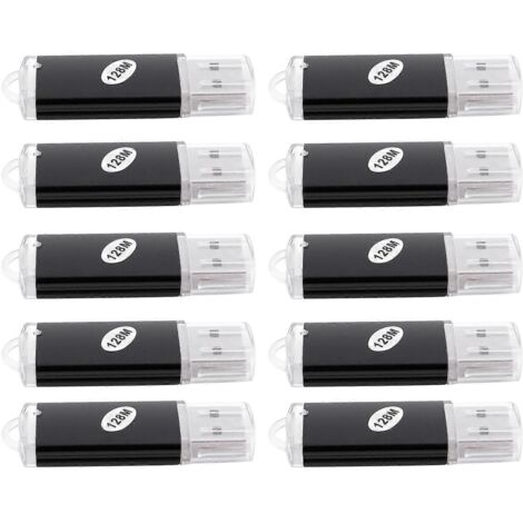 Clé USB 10 en 1 128 Mo, boîtier métallique noir
