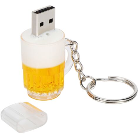 Clé USB 128GB en Forme de Chope de Bière Amusante - Mémoire Portable Cartoon