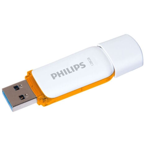 Clé USB 2.0 Philips FM12FD75B 00 Snow Edition 128 Go Blanc et orange