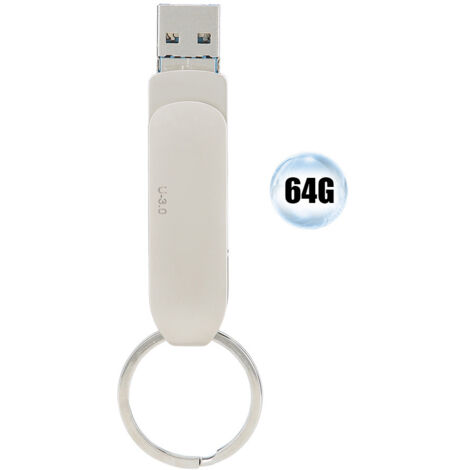 Clé USB 3-en-1 Type-C Rotative Haute Vitesse pour Android, Téléphone, Ordinateur (64 Go)