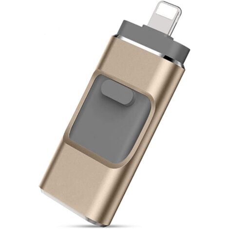 Clé USB 3.0 avec stockage externe pour i-Phone i-Pad - 64 Go - Convient pour tout modèle de PC/tablette/téléphone Android - Doré