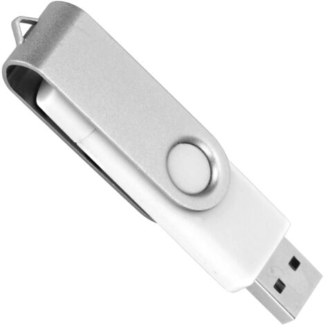 Clé USB 3.0 Double Interface OTG 64 Go, Compatible Micro USB et USB-A, Mémoire Flash Blanc