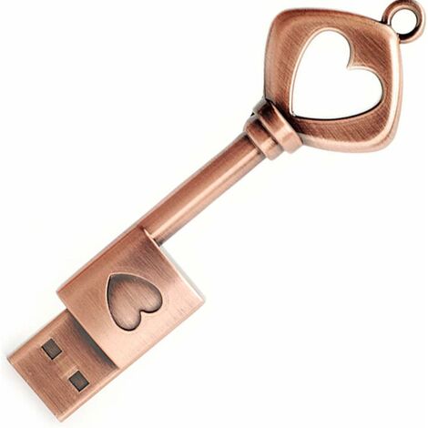Clé USB 32 Go, Clef USB en Forme de Clé Rétro Métal Mémoire Stick USB 2.0 Pen Drive，Lilaris