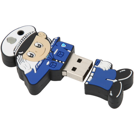 Clé USB 32G Policeman Souple et Créative en Plastique Portable pour Windows 98/Me/2000/XP USB 2.0