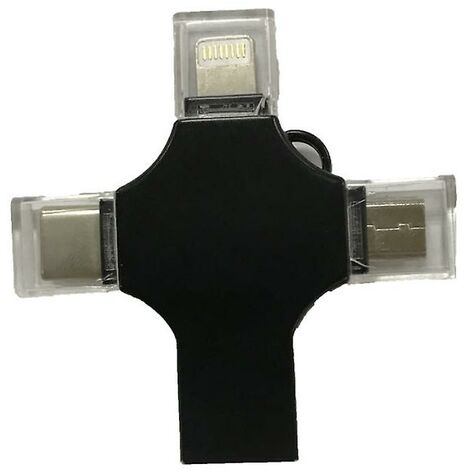 Clé USB 4 en 1 compatible avec les appareils iPh, Micro USB et Type C